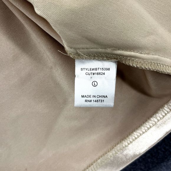 Blue Blush Top womens Large Satin corset Beige Crop Puff short Sleeve sweetheart - Picture 10 of 13